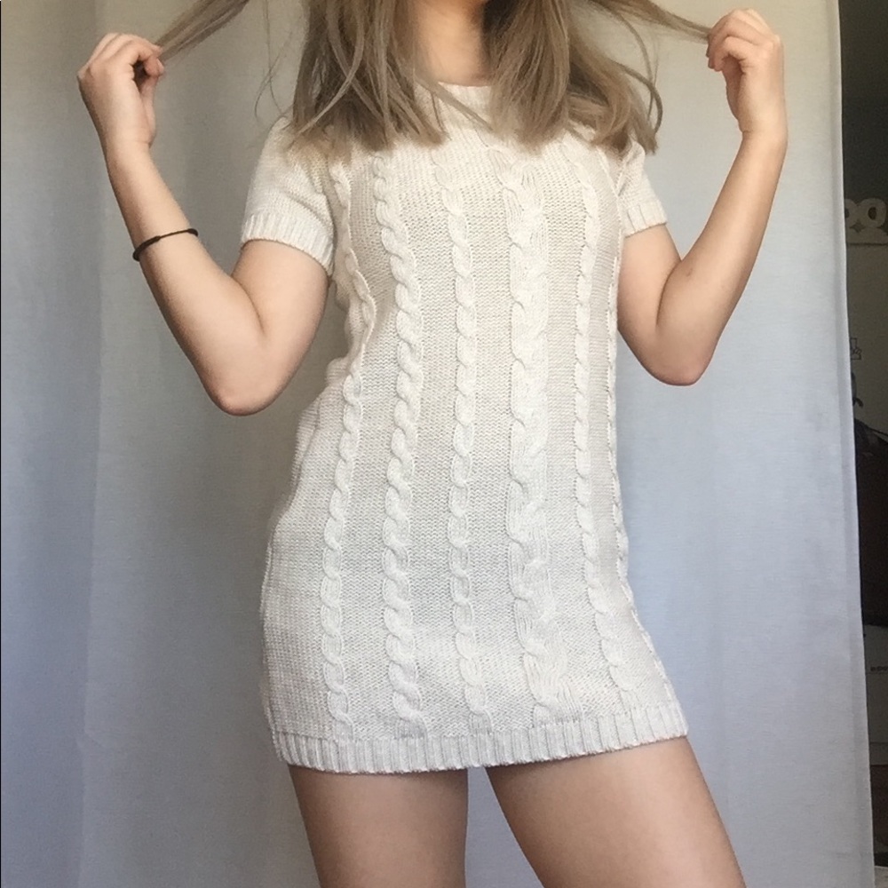 DKNY beige sweater dress